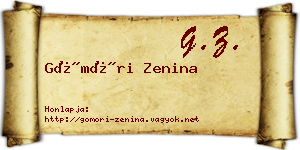 Gömöri Zenina névjegykártya